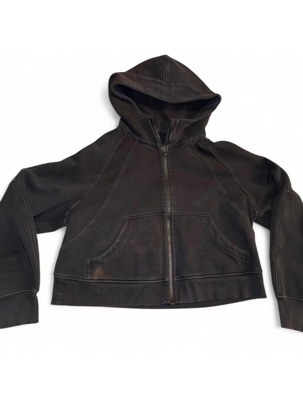 Lululemon Women's oversized full zip cropped scuba jacket size M/L flaw comfy